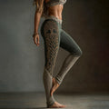 Women's Life Of Tree Celtic Contrast Color Design Jacquard Art Cozy Leggings artswardrobe