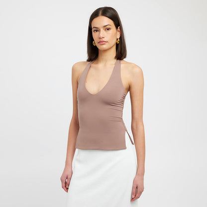 Summer Deep V Neck Hanging Neck Sleeveless Backless Top
