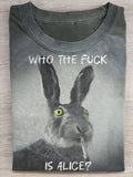 Funny Who The Fuck Art Print Casaul Short Sleeve T-shirt artswardrobe