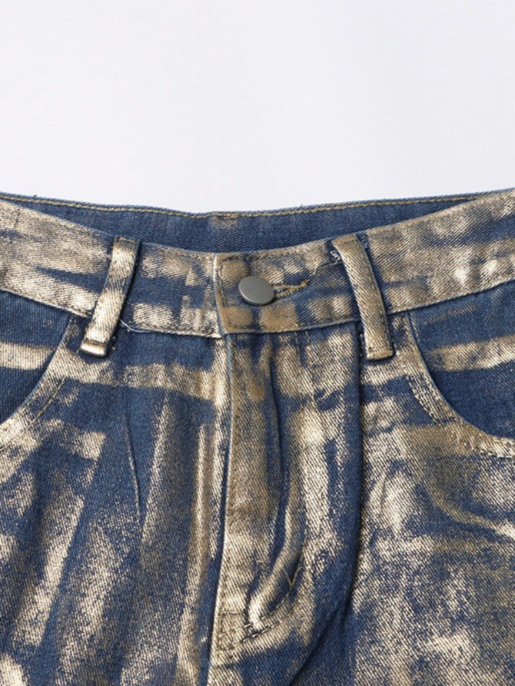 Taruxy Pu Jeans Woman New Winter High Waisted Jeans Street Loose Baggy Denim Pants Bottoms