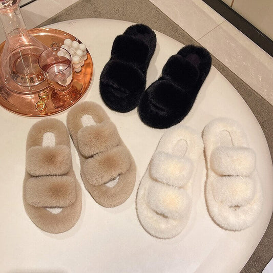 Ella Faux Fur Slides Sandals - Buy 1 Get 1 Free