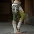 Vintage Viking Tree Of Life Celtic Knit Jacquard Cozy Leggings artswardrobe