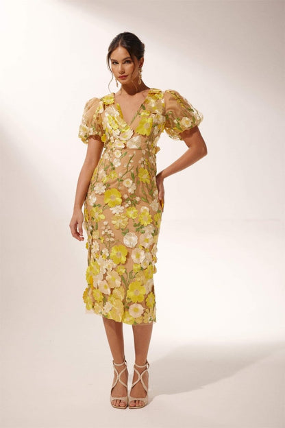 Sally V-neck Midi Dress