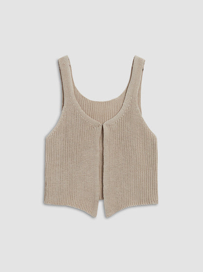 Classic Hook-and-eye Knit Vest