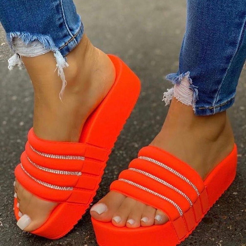 Thick Platforms Slippers Beach Sandals F693