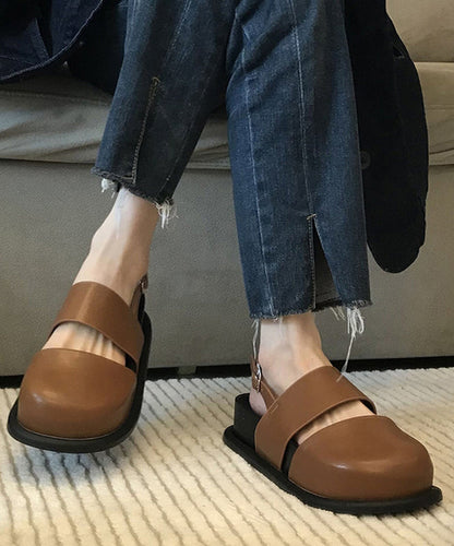 Beige Comfortable Splicing Platform Sandals Hollow Out Oi044