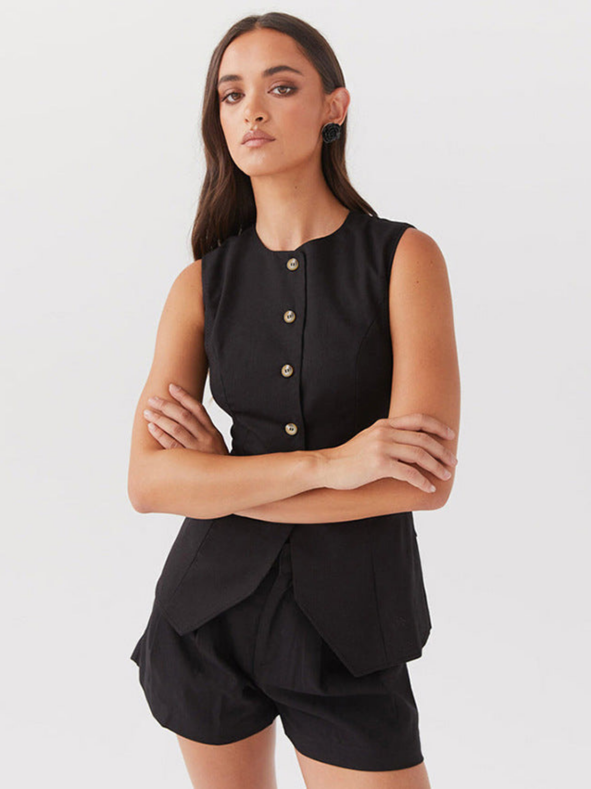 Linen Sleeveless Vest