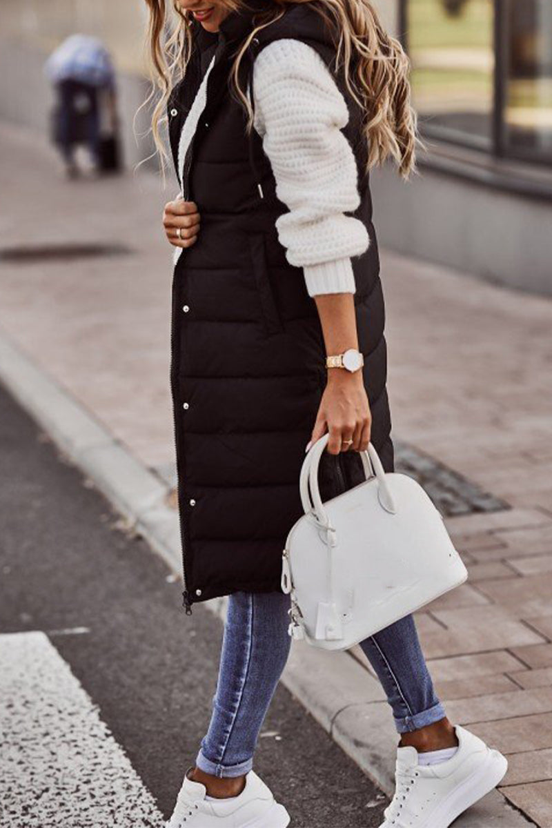Street Zipper Mandarin Collar Vests(5 Colors)