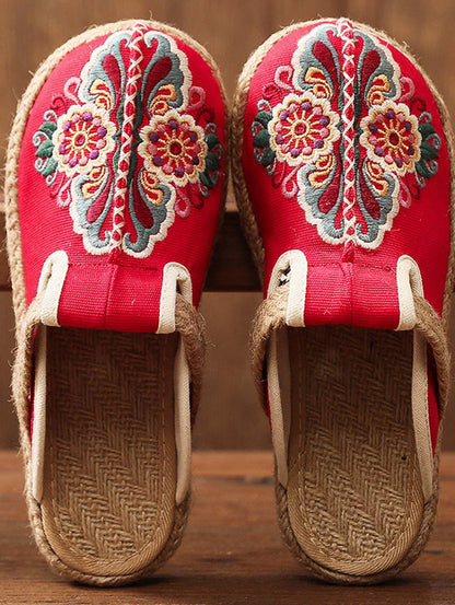 Embroidery Espadrille Flats