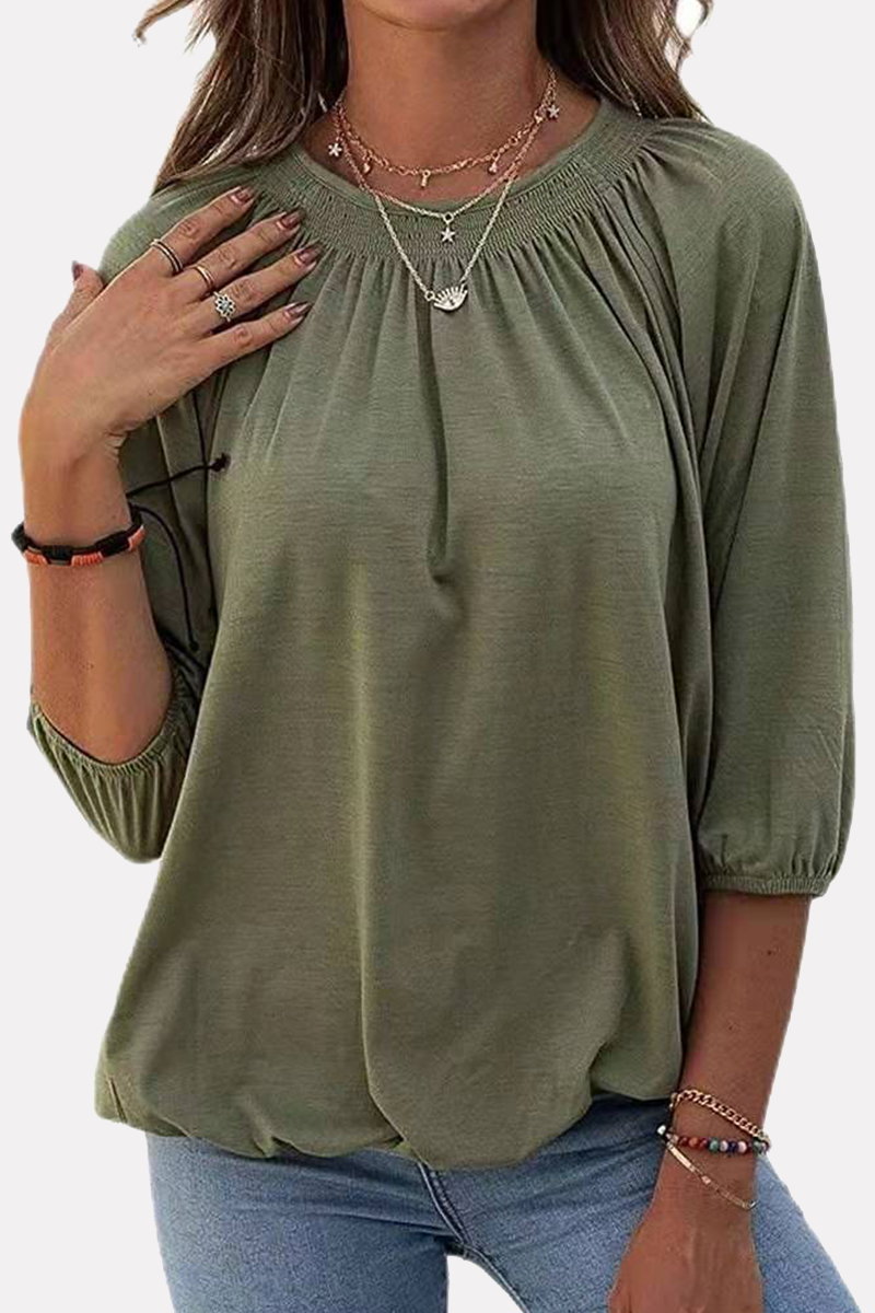 Split Joint Fold O Neck T-shirts