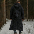Men's Viking Wolf Celtic Knot Art Pocket Mid-length Cardigan Sweater artswardrobe
