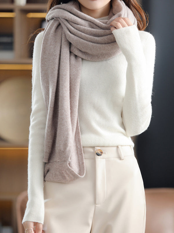 Urban Wool Loose Color Batwing Sleeves Cape Cardigan Tops