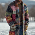 Men's Retro Geometric Knitted Warm Sweater Long Cardigan artswardrobe