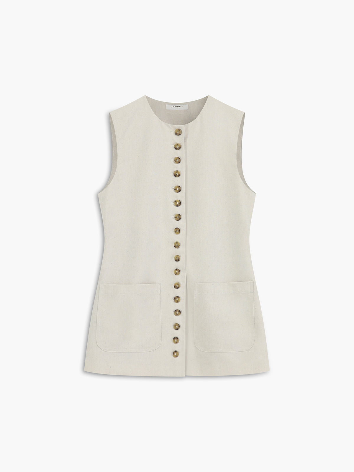 Cotton & Linen Button-front Vest