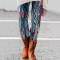 Vintage Stripe Knit Patchwork Comfy Leggings artswardrobe