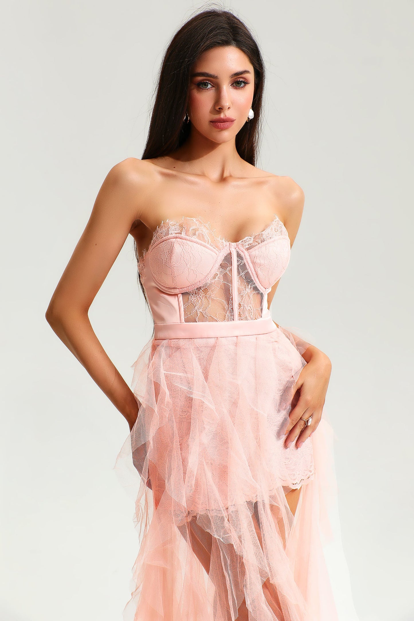 Tube Top Backless Irregular Maxi Dress