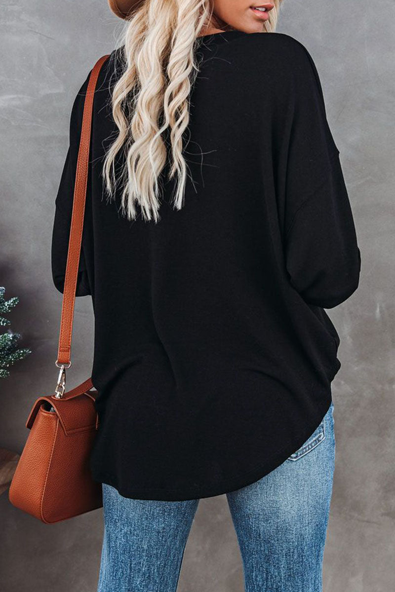 Split Joint O Neck T-shirts