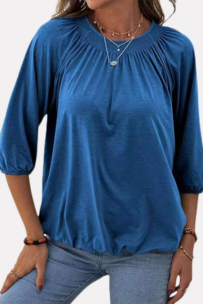 Split Joint Fold O Neck T-shirts