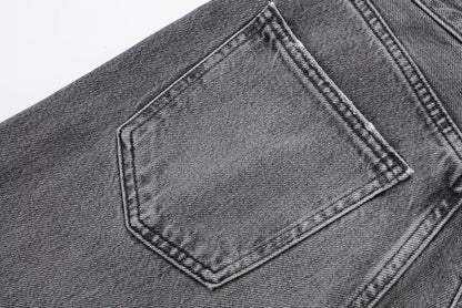 Fall Clothing Wide Leg Mid Waist Long Jeans – High Waisted Denim Pants