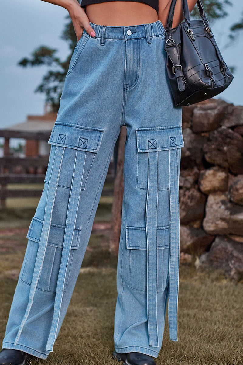 Street Pocket Loose Denim Jeans