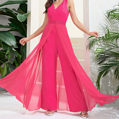 Jumpsuit Dopamine Mesh Lace Sleeveless Suspender Pants