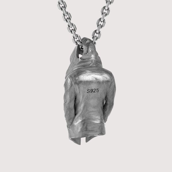 Sterling Silver Assassin Cloak Trench Coat Pendant Necklace