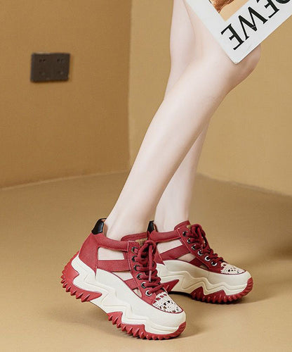 Yellow Cowhide Leather Cross Strap Hollow Out Platform Sandals Oi060