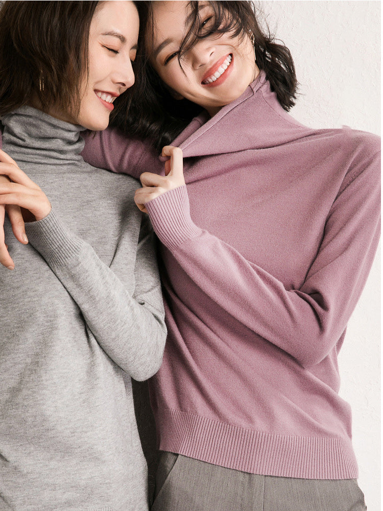 Autumn Winter Sweater Turtleneck Slim Fit Basic Pullovers Korean Knit Tops Bottoming Sweater Stretch Jumpers