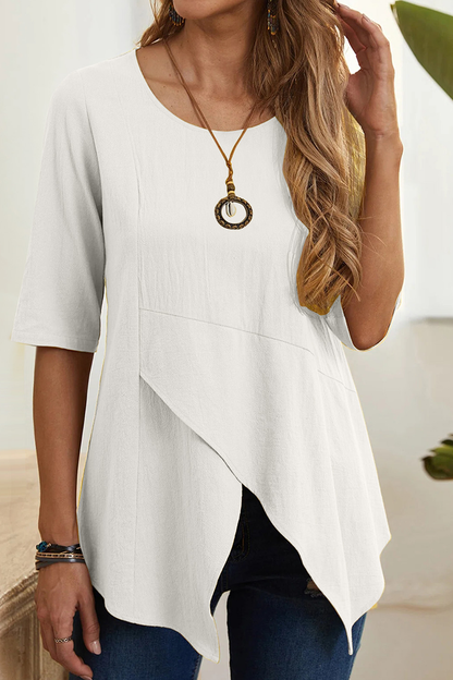 Slit O Neck T-shirts(6 Colors)