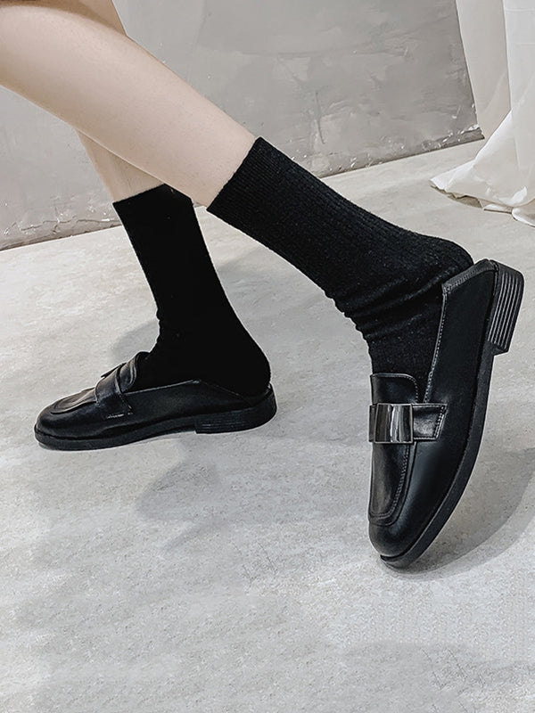 Shallow Cut Square-toe Loafers