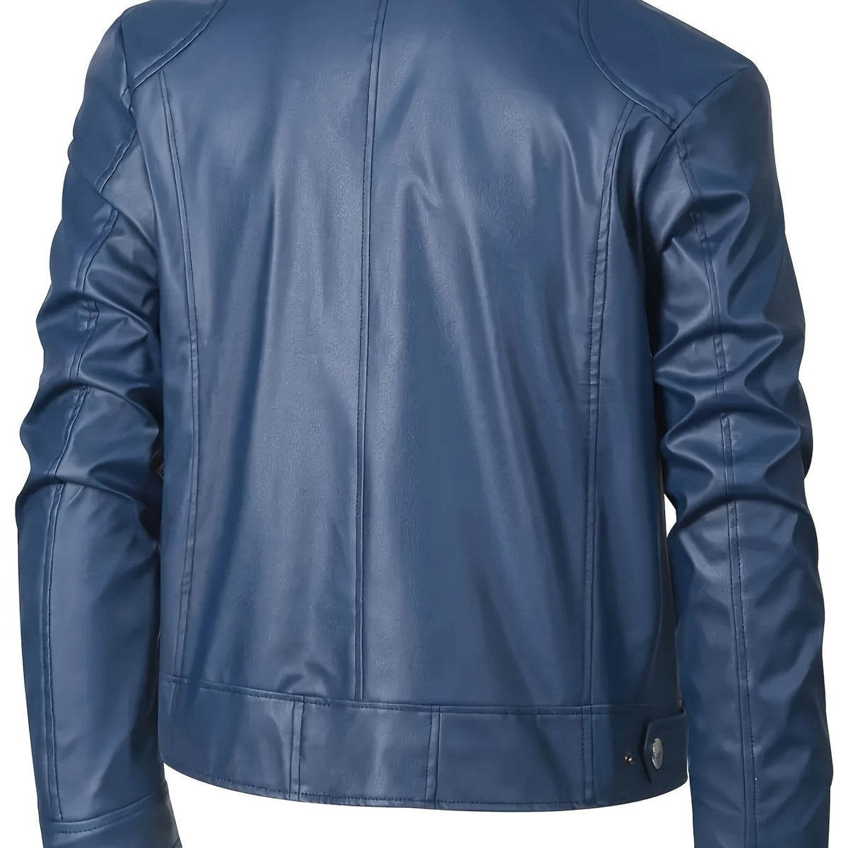 JO | Stylish PU leather jacket with color blocks and multi-zip design