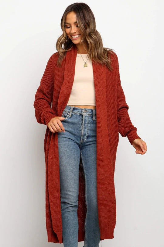 Autumn Winter Round Neck Clothing Knitted Cardigan Clothes Loose Color Sweater