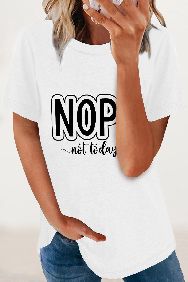 Letter Print O Neck T-shirts