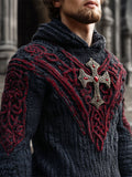 Halloween Cross Gem Viking Art Men's Knit Hoodie artswardrobe