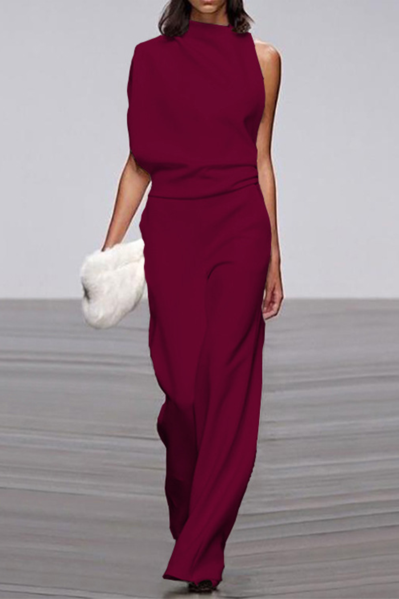 Patchwork Half a Turtleneck Boot Cut Jumpsuits(12 Colors)