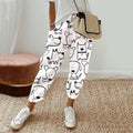Comstylish Cute Dog Print Casual Pants