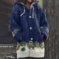 Vintage Icelandic Floral Knit Jacquard Cardigan Sweater elevenforest