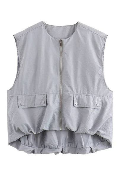Fashionable Loose Sleeveless Pocket Vest