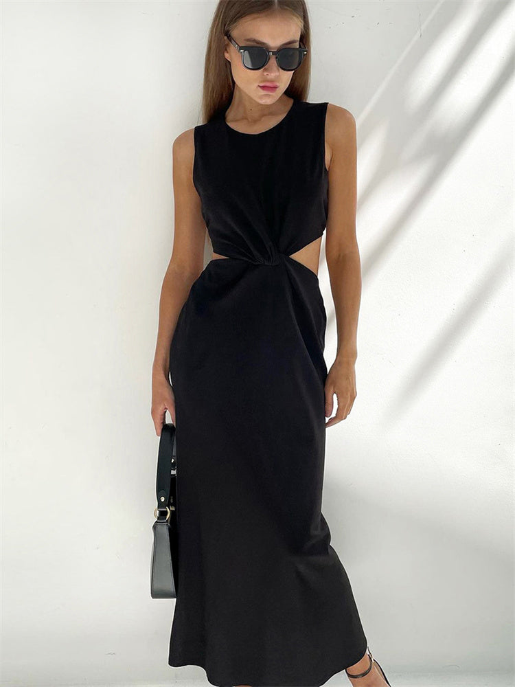 Tossy Patchwork Maxi Dress for Twist Summer Slim High Waist Hollow Out Party Looks Female Long Dress New
