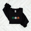 Comstylish Irish St Patricks Lucky Embroidery Vintage Pattern Casual Sweatshirt