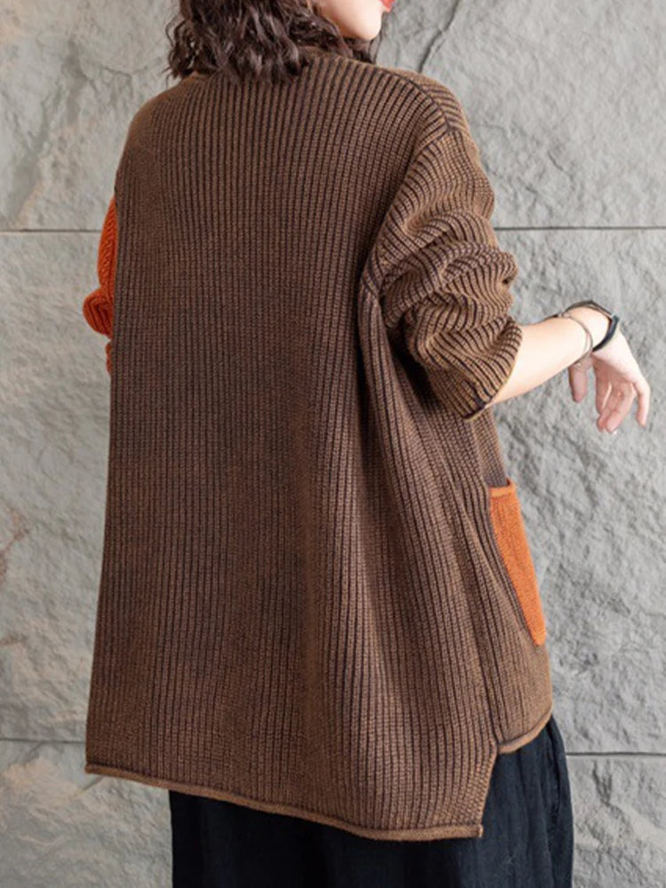 JO | Elegant knitted cardigan with color gradient and buttons
