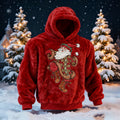 Comstylish Men's Viking Santa Claus Comfortable Plush Hoodie