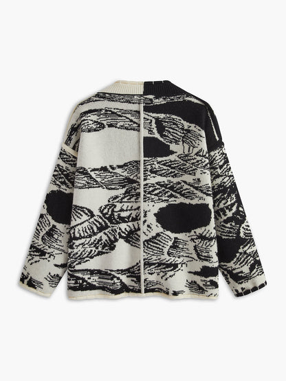 Printed Oversize Knit Outwear