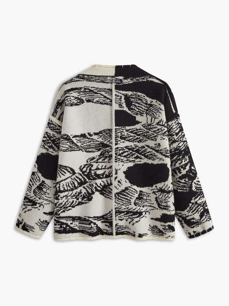 Printed Oversize Knit Outwear