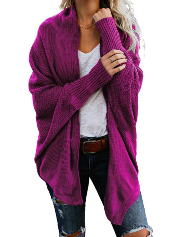 Batwing Sleeves Loose Color Cardigan Tops