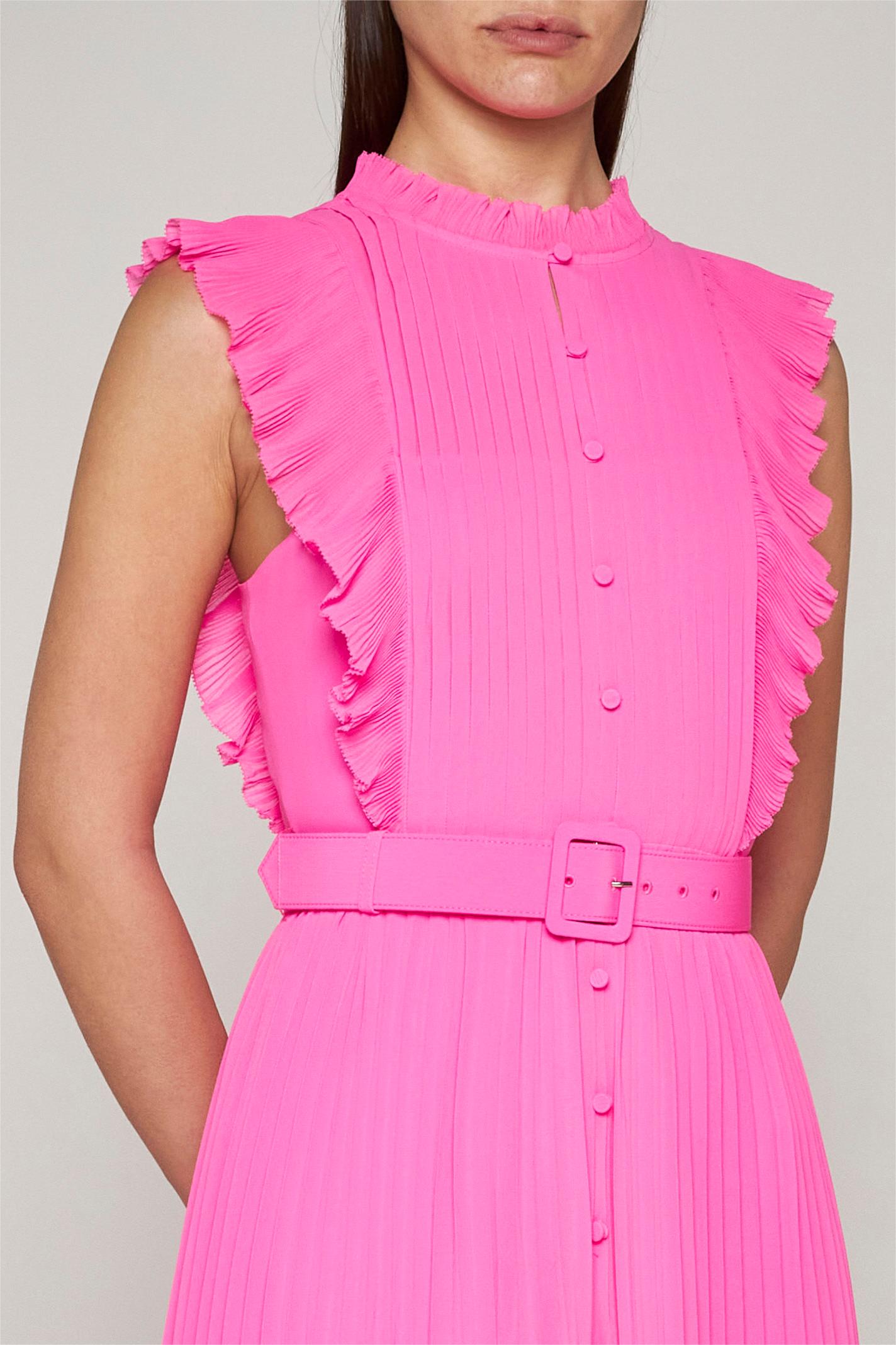 Strapless Ruched Maxi Dress With Belt