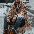 Men'S Thick Knitted Hooded Cardigan Sweater elevenforest