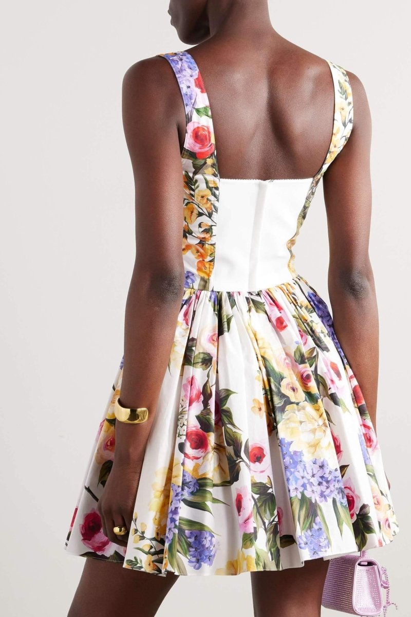 Gemma Printed V-neck Mini Dress