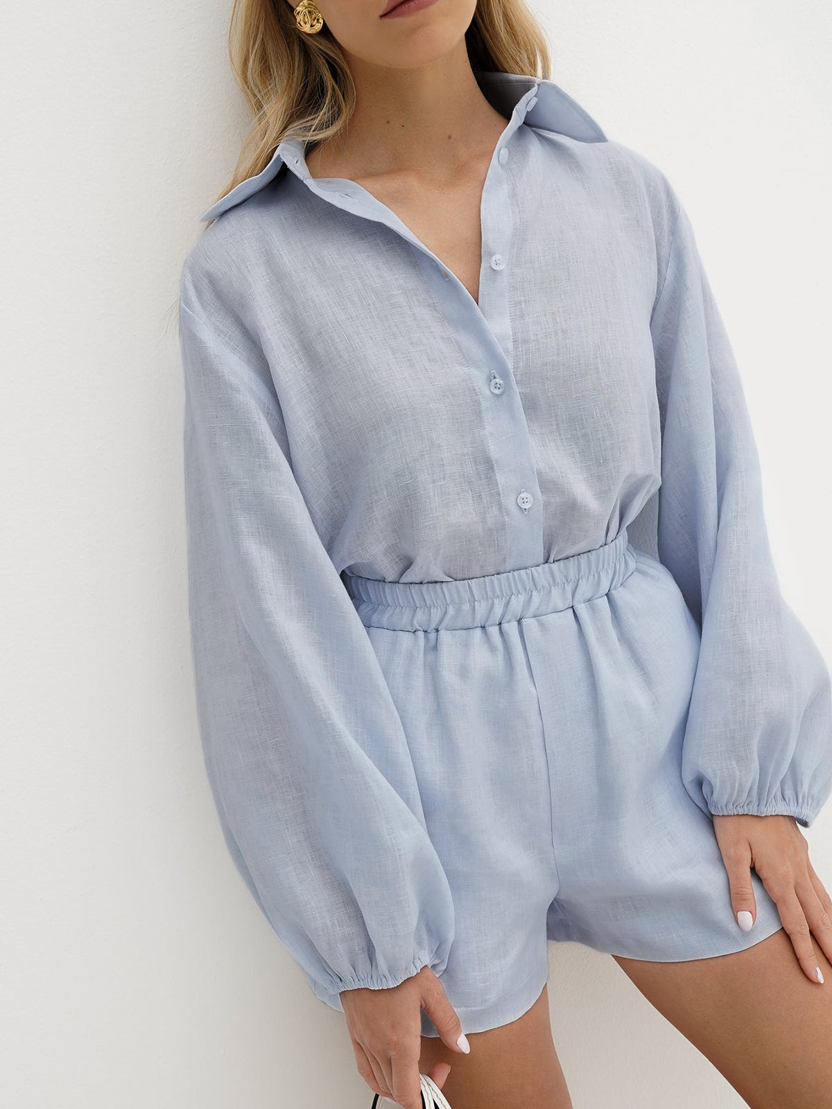 Cotton & Linen Shorts Set