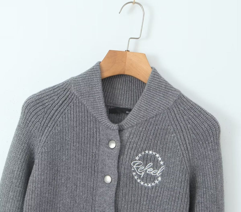 Knitting Cardigan Round Neck Slim Single Breasted Knitwear Autumn Clothing